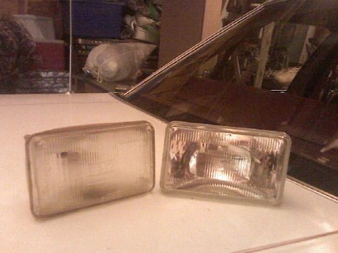 1987 Mercury Grand Marquis - Headlights for a 1987 Mercury Grand Marquis are shown on the car's hood.