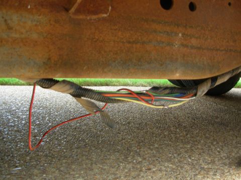 1997 Chevrolet Silverado 3500 - It's really easy to pick up the trailer ground & reverse light circuits here directly below the body plug.