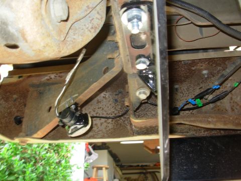 1997 Chevrolet Silverado 3500 - Eventually, I had to extend the RHR sensor wiring about 1' more. The R & CR wires run over the spare.