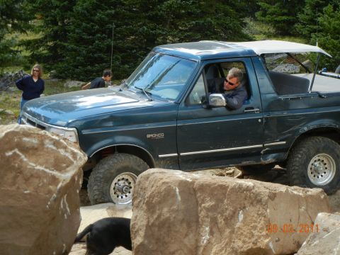 1996 Ford Bronco - Ford Bronco tackling a tough off-road course on September 3, 2011.