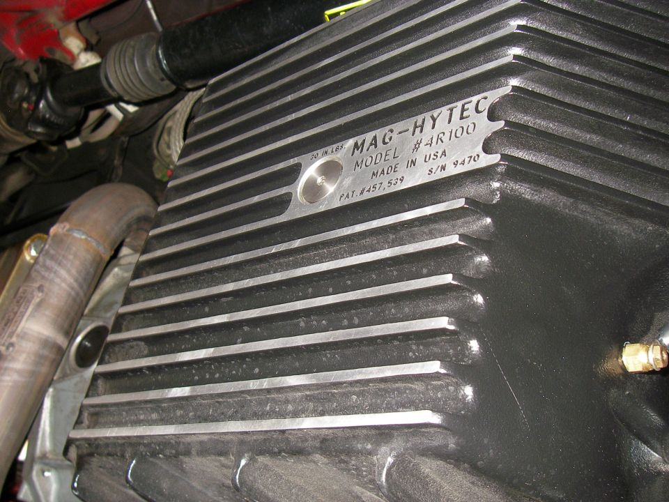 MAG-HYTEC Model 4R100 transmission pan with fins, Made in USA