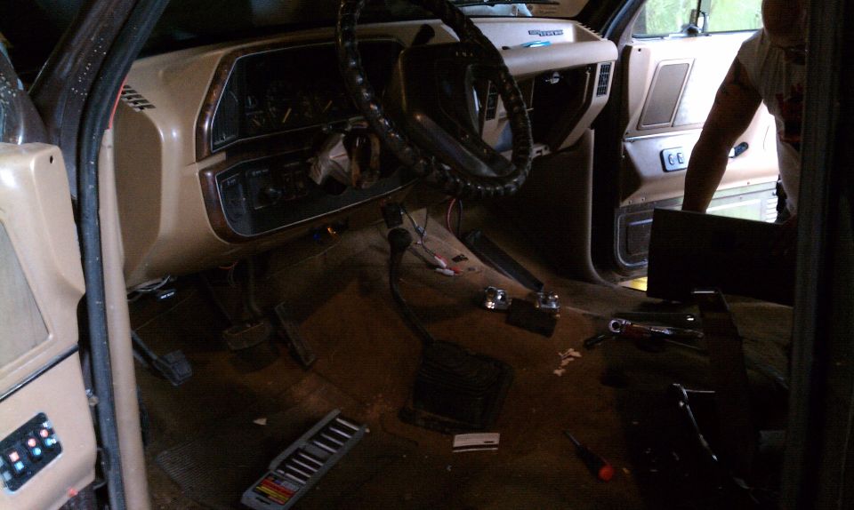 Taking out original seat and paneling.