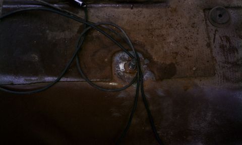 1990 Ford Bronco - Wire brushed seat mount.