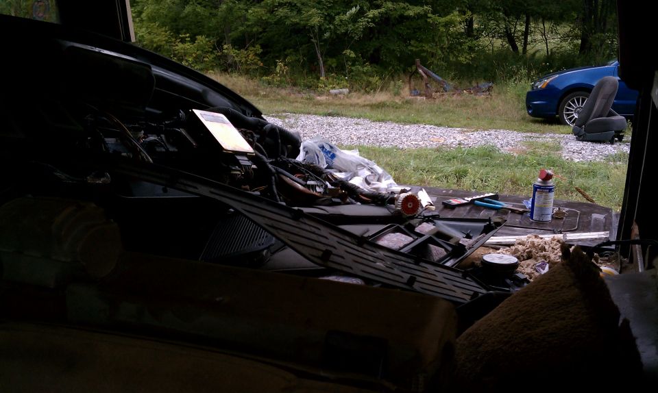 Cargo area full of new interior parts.