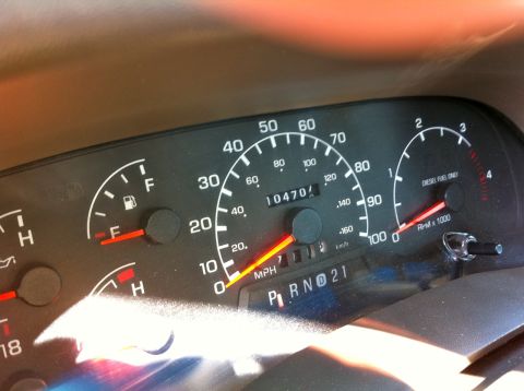2004 Ford F-250 - The odometer on this 2004 Ford F-250 shows 104,701 miles.