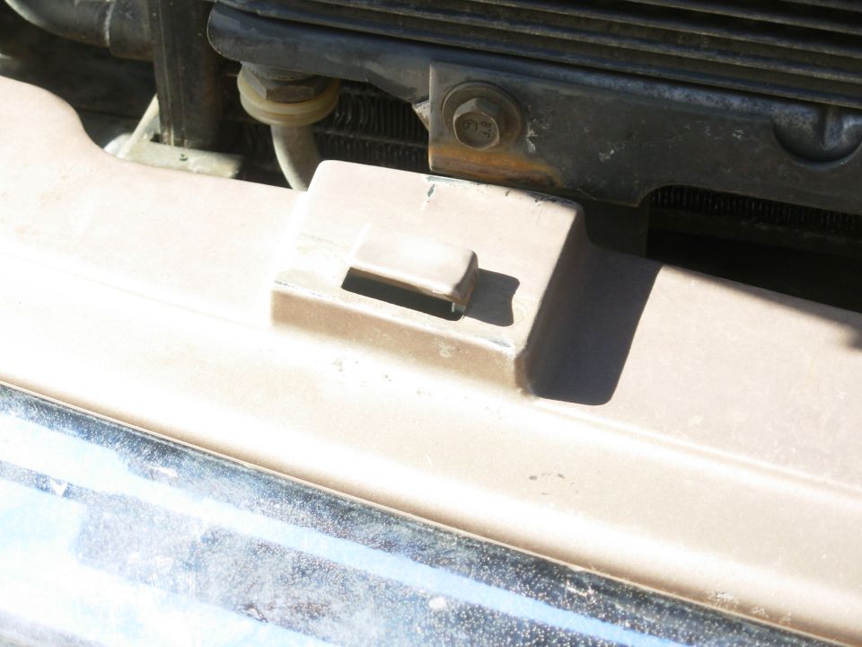 The rust mark on the oil cooler bracket tells the story