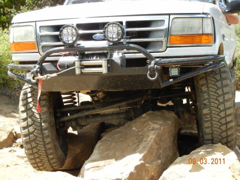 1996 Ford Bronco - This 1992 Ford Bronco is equipped with a heavy-duty bumper and winch for off-road use.