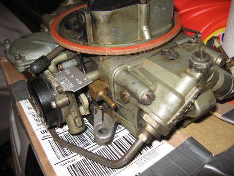 1968 Shelby GT500 - A Holley carburetor, identified by an Autolite tag, is shown in a close-up view.