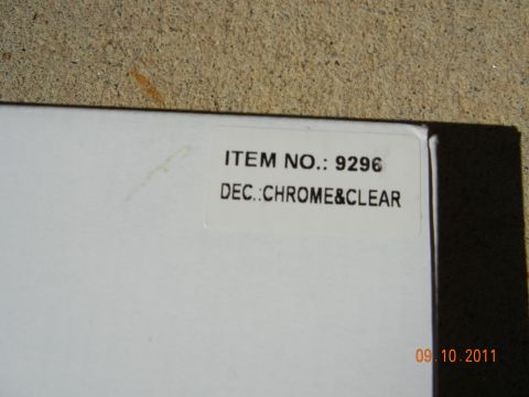 1996 Ford Bronco - A label on a white box shows an item number and description, with a date stamp from 2011.