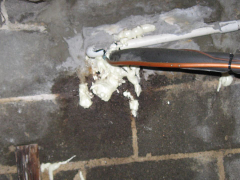 AC Lines Leak @ Foundation Block Wall Friday, August 26, 2011, 2:54:50 PM