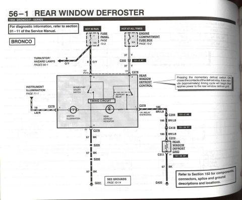1996 Ford Bronco - Rear Window Defroster