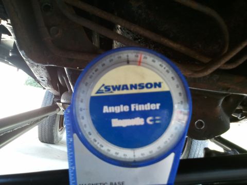 1996 Ford Bronco - An angle finder is used to measure the suspension angle of a vehicle.