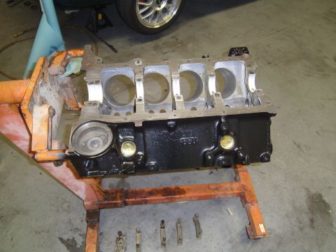 1991 Chevrolet Blazer - This is an engine block, not a 1991 Chevrolet Blazer. It is mounted on an engine stand for work.