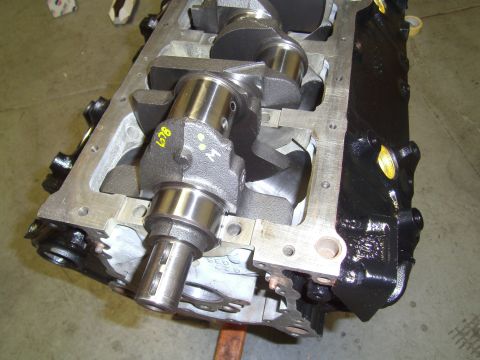 1991 Chevrolet Blazer - Close-up of an engine block assembly, revealing the crankshaft and internal components.