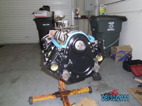 1991 Chevrolet Blazer - Engine block on a stand, ready for assembly or installation.