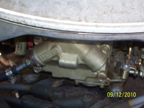 1979 Ford F-250 - Close-up of a Holley carburetor, dated September 12, 2010.