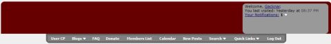 1986 Ford Bronco - A website displays a welcome message and navigation options including user control panel, blogs, and search.