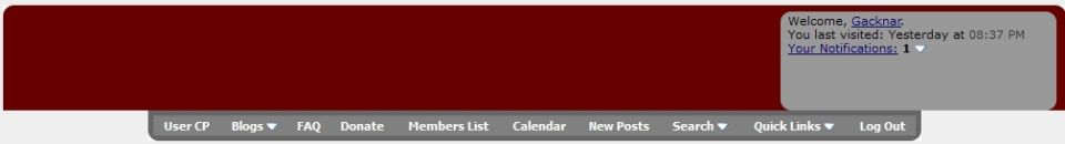 Website with welcome message and navigation links