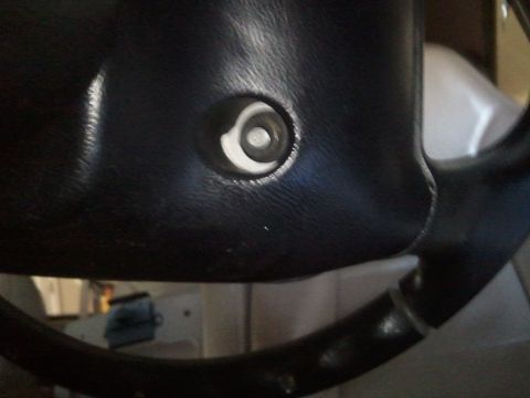 1994 Ford Bronco - The steering wheel horn button is visible, showing the internal mechanism.