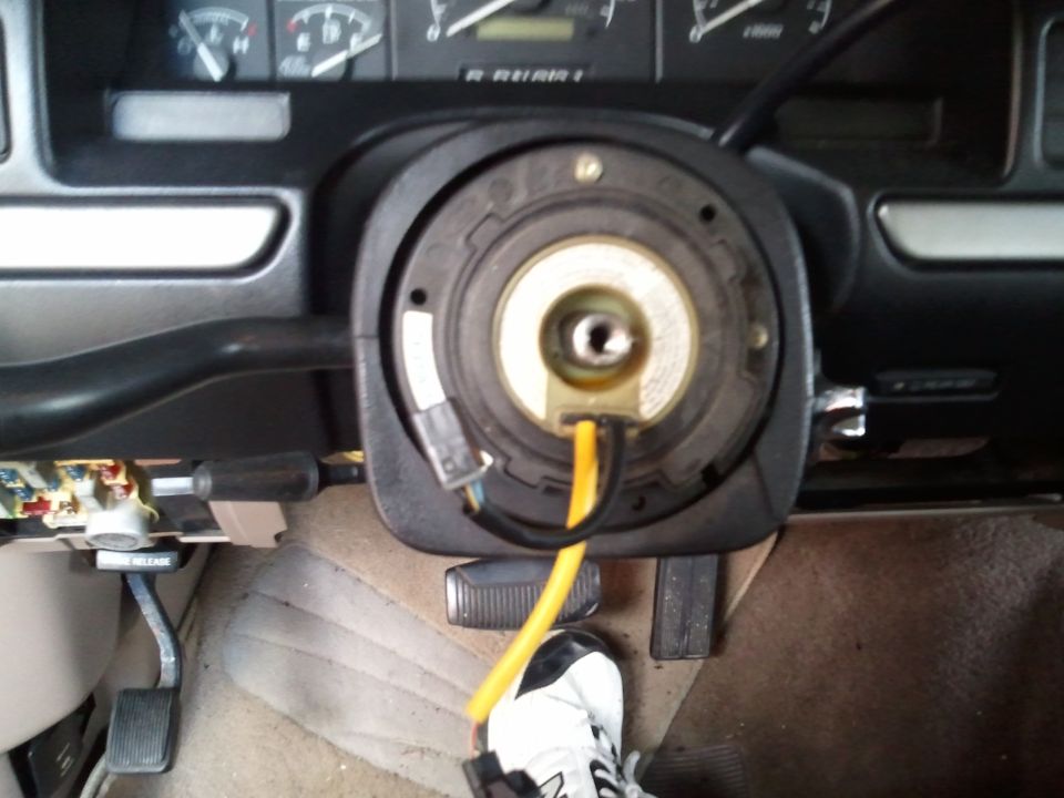 1994 Ford Bronco interior clock spring assembly with yellow wire