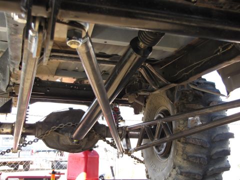 1995 Ford Bronco - This photo shows the heavily modified rear suspension of an off-road vehicle, not a 1995 Ford Bronco.