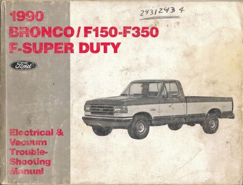 1990 Ford Bronco - This is a cover of a Ford truck troubleshooting manual from 1990, an illustration of a pickup truck.