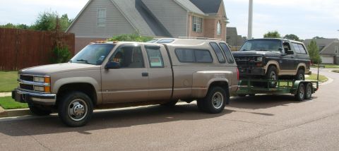 1997 Chevrolet Silverado 3500 - We're going off-roading tomorrow! I don't normally trailer the Bronco to wheel it, but the dually was available, and I had never been to th…