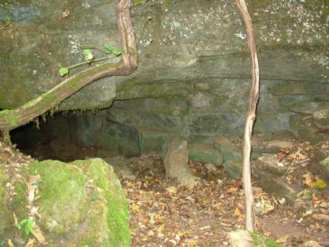 1983 Ford Bronco - The cave mouth is barely big enough for a large man to crawl in, but it opens quickly. We didn't go in.