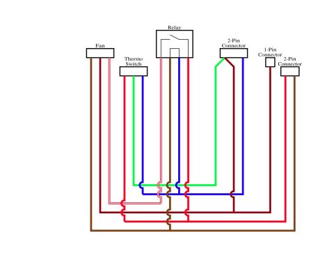 1983 Volkswagen Rabbit - This diagram illustrates the electrical connections for a fan, thermo switch, and relay.