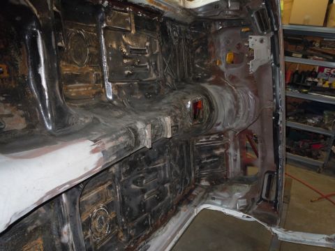1973 Pontiac Trans Am - The interior of a 1973 Pontiac Trans Am is shown stripped down and ready for restoration work.