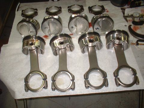 1969 Ford Mustang - New Scat 6.49" H-beams with ARP upgrade, .980" pin, RaceTek forged 4.190" pistons & Total Seal rings.