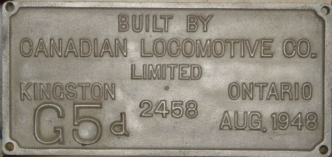 1988 Ford Bronco - A metal plate details the construction of a locomotive, including its build date of August 1948.