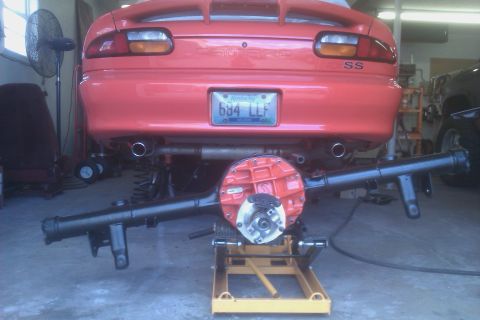 1999 Chevrolet Camaro - Rear axle assembly removed from a 1999 Chevrolet Camaro SS for service.