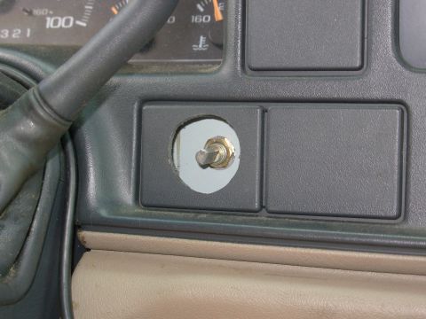 1997 Chevrolet Silverado 3500 - The knob I found requires a fairly large hole (nearly the size of the plastic plate), but it's about the same size as the factory gray knob…