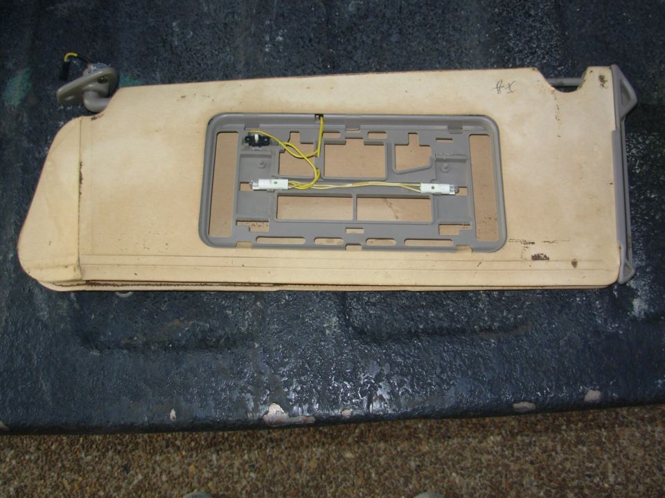To prep the old parts, I thoroughly brushed away all the powdered residue of the old foam, washed the stains off the plastic & the fingerprints off the mirrors, glued the mirrors in, straightened the cardboard, and let it bake in the sun for a few hours to dry it & kill any mold spores.