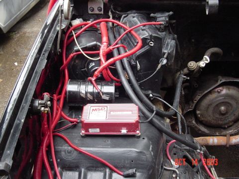 1989 Ford Bronco - Mounted the box out here...without the smog pump stuff there was room