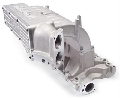 1990 Ford Bronco - This aluminum intake manifold features the Edelbrock brand name cast into its side.