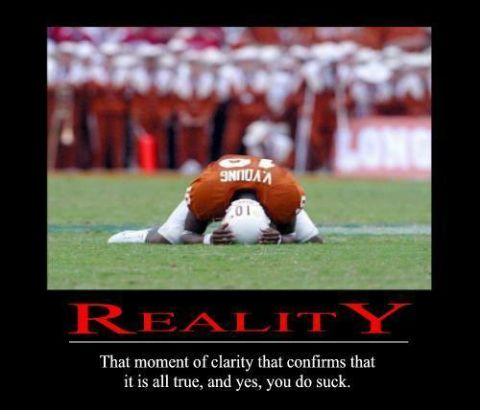 1989 Ford Bronco - A football player lies on the field below the word "REALITY" and a quote about truth.