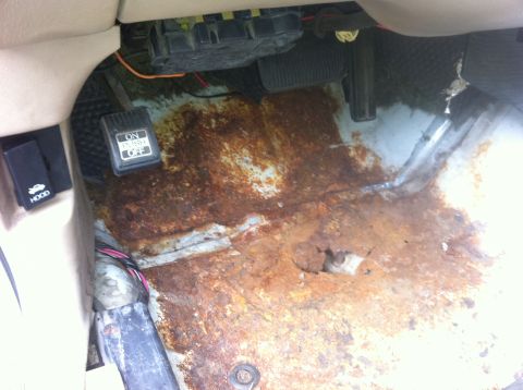 1991 Ford Crown Victoria LTD - The only rust spot on this California poice car; the drivers side floor pan; caused by a water leak from an antenna hole made by the police…