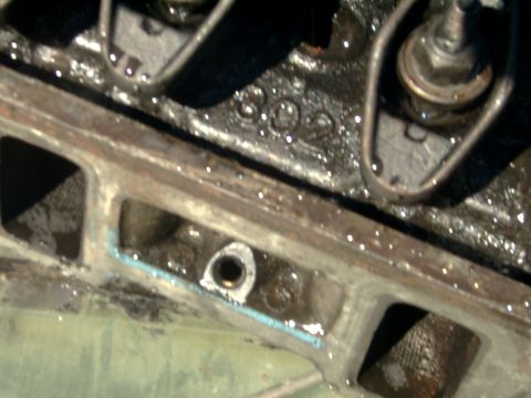 1982 Ford Bronco - Close-up of an engine block showing casting numbers, indicating a 302 cubic inch displacement.