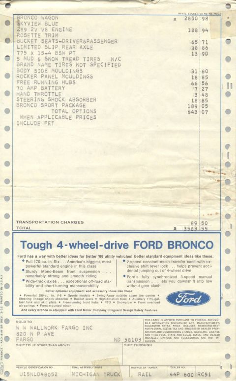 1968 Ford Bronco photo