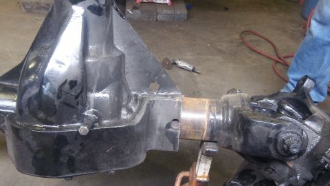 1979 Ford Bronco - Vehicle axle assembly shown in detail, likely during a repair or upgrade process.