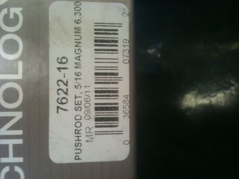 1993 Ford Bronco - Packaging for a pushrod set shows part number 7622-16 and manufacturing date 09/06/11.