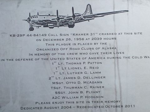 1990 Chevrolet Suburban - A memorial plaque commemorates the crash of a KB-29P bomber on December 26, 1956.