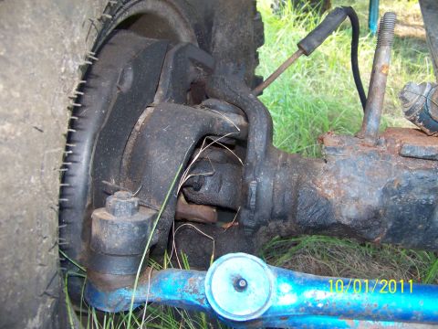1986 Ford Bronco - This photo shows the front axle and steering components of a vehicle, not a specific model year.