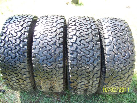 1986 Ford Bronco - set of 4, also have a 5th with 45-50% tread, all on aluminum bullet hole rims 5 on 5.5