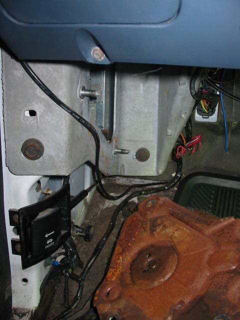1992 Ford Bronco - removed the e-brake pedal bracket so I could run the wires from the back of the tweecer.