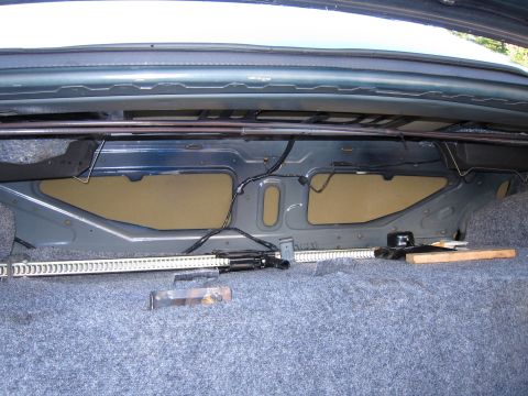 1991 Ford LTD Crown Victoria - The spare tire well and jack are visible in the trunk of this 1991 Ford Crown Victoria LTD.