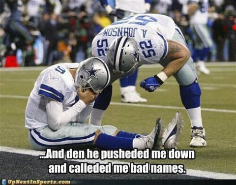 1978 Ford F-250 - Football players react on the field with a humorous text overlay about being pushed and called names.