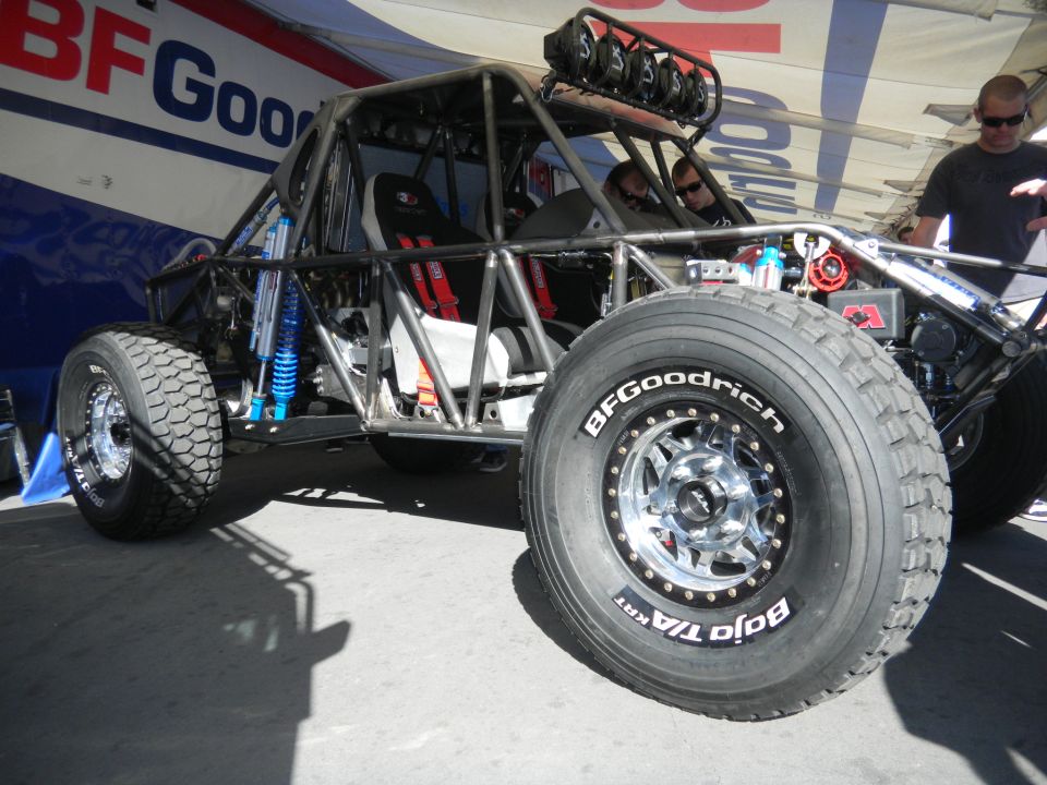 Off-road buggy with roll cage, racing seats, and BFGoodrich Baja T/A tires